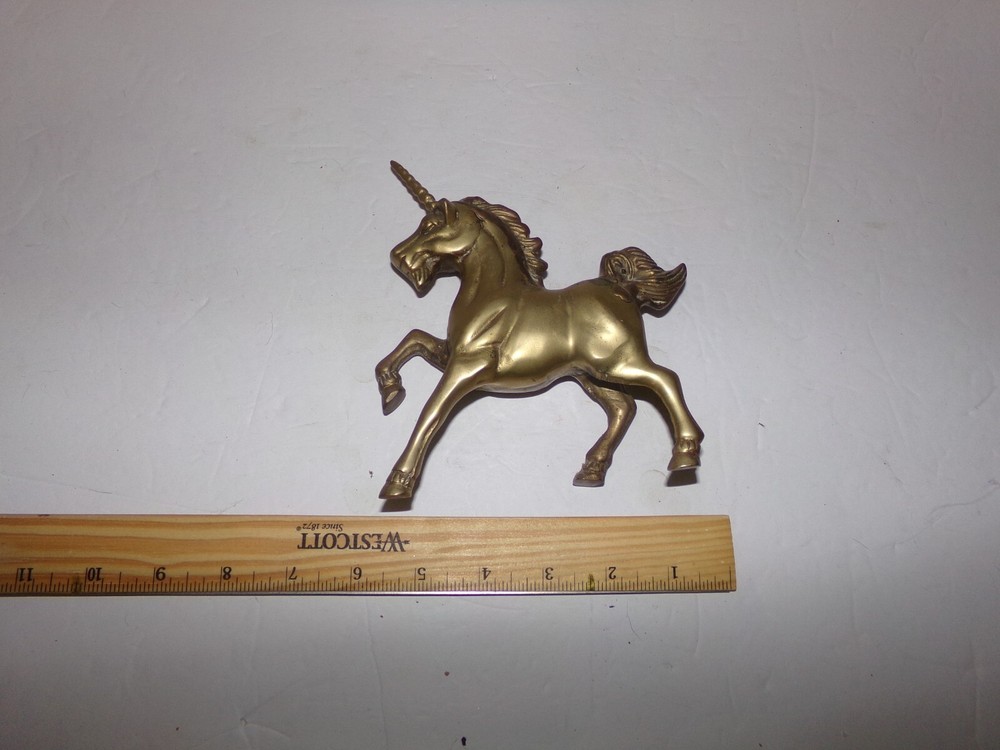 unicorn figure brass solid very nice piece