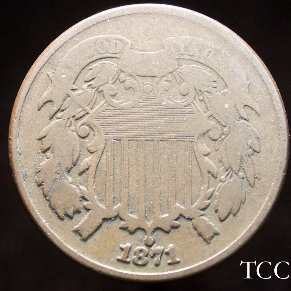 1871 TWO CENT PIECE ~ SCARCE, BEAUTIFUL 2c COIN ~ TCC
