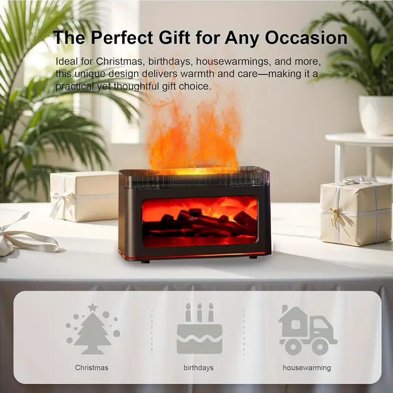 200ml Essential Oil Diffuser Volcano Fire Flame Aromatherapy Diffuser Ultrasonic