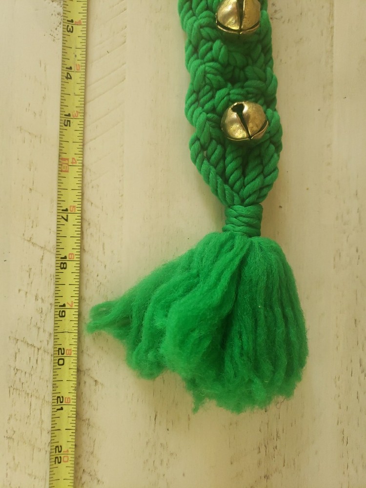 Vintage Green Macrame Jingle Bell Hanger