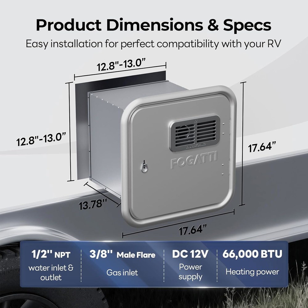 【90% NEW】66,000 BTU RV Water Heater Tankless Propane 3.9 GPM On-Demand Hot Water