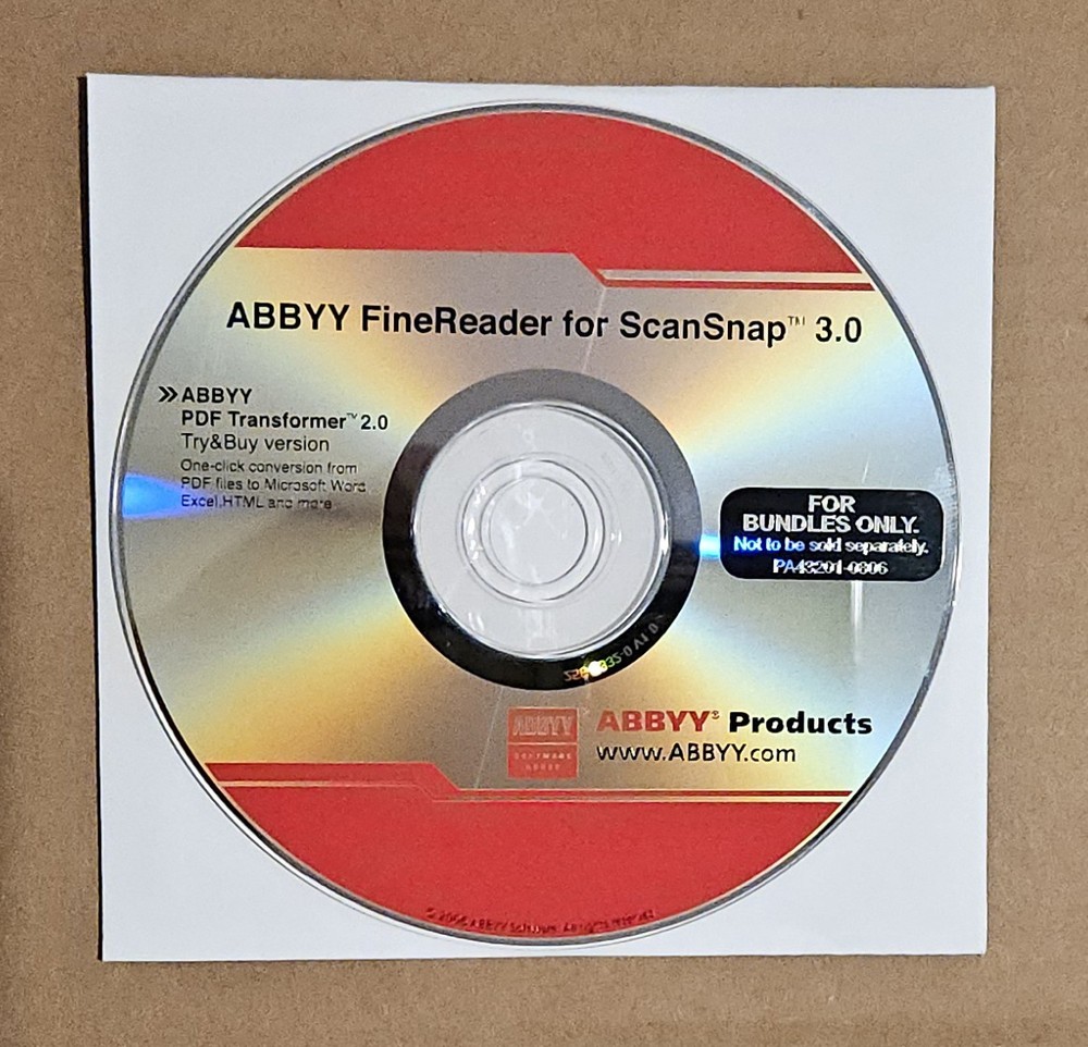 ABBYY FineReader for ScanSnap 3.0 CD,  2006