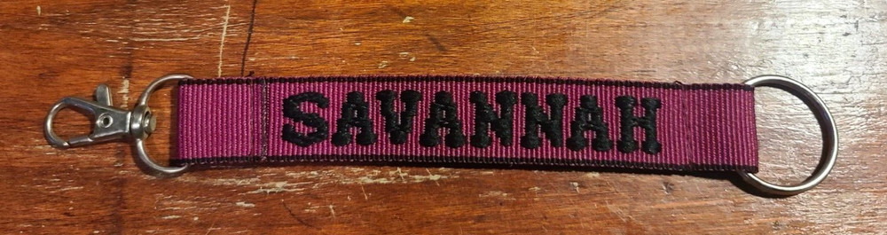 New Savannah Personalized Keychain Red and Black