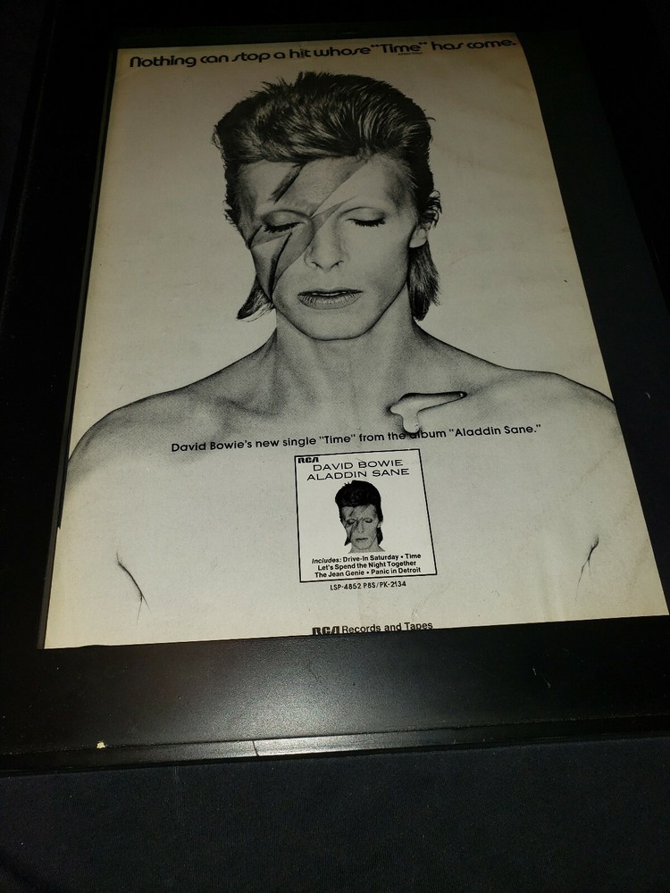 David Bowie Time Rare Original Promo Poster Ad Framed!