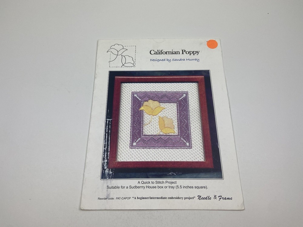 Needle & Frame California Poppy Embroider Needlepoint Pattern