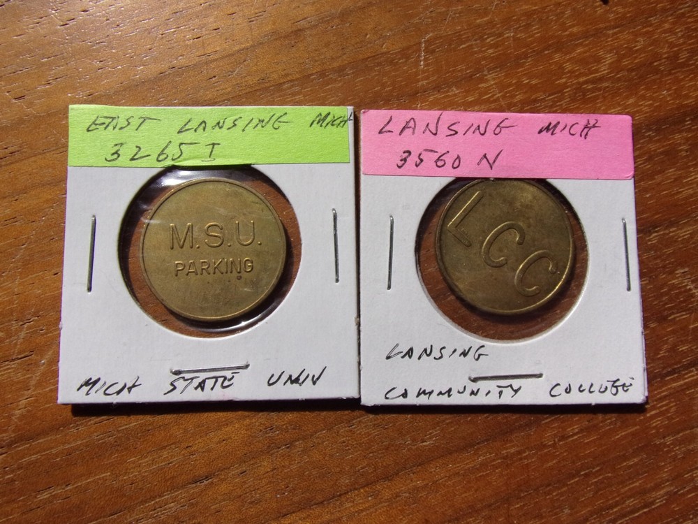 LANSING MICHIGAN 2 DIFF TRANSIT TRADE TOKEN
