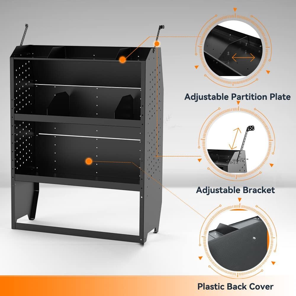 Van Shelving Storage System For Ford Transit, GM,NV, Promaster, Sprinter, Metris