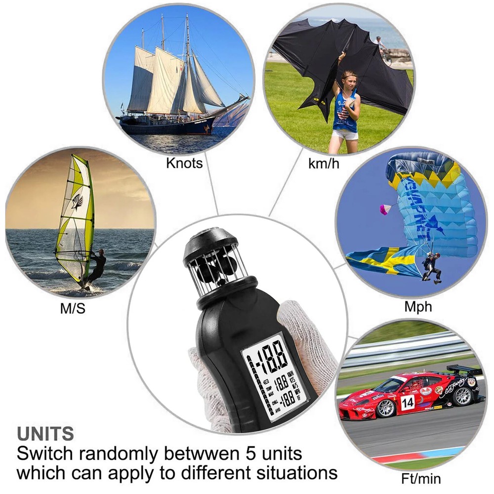 HP-876 Anemometer Handheld Digital Wind Speed Meter Measuring Air Speed