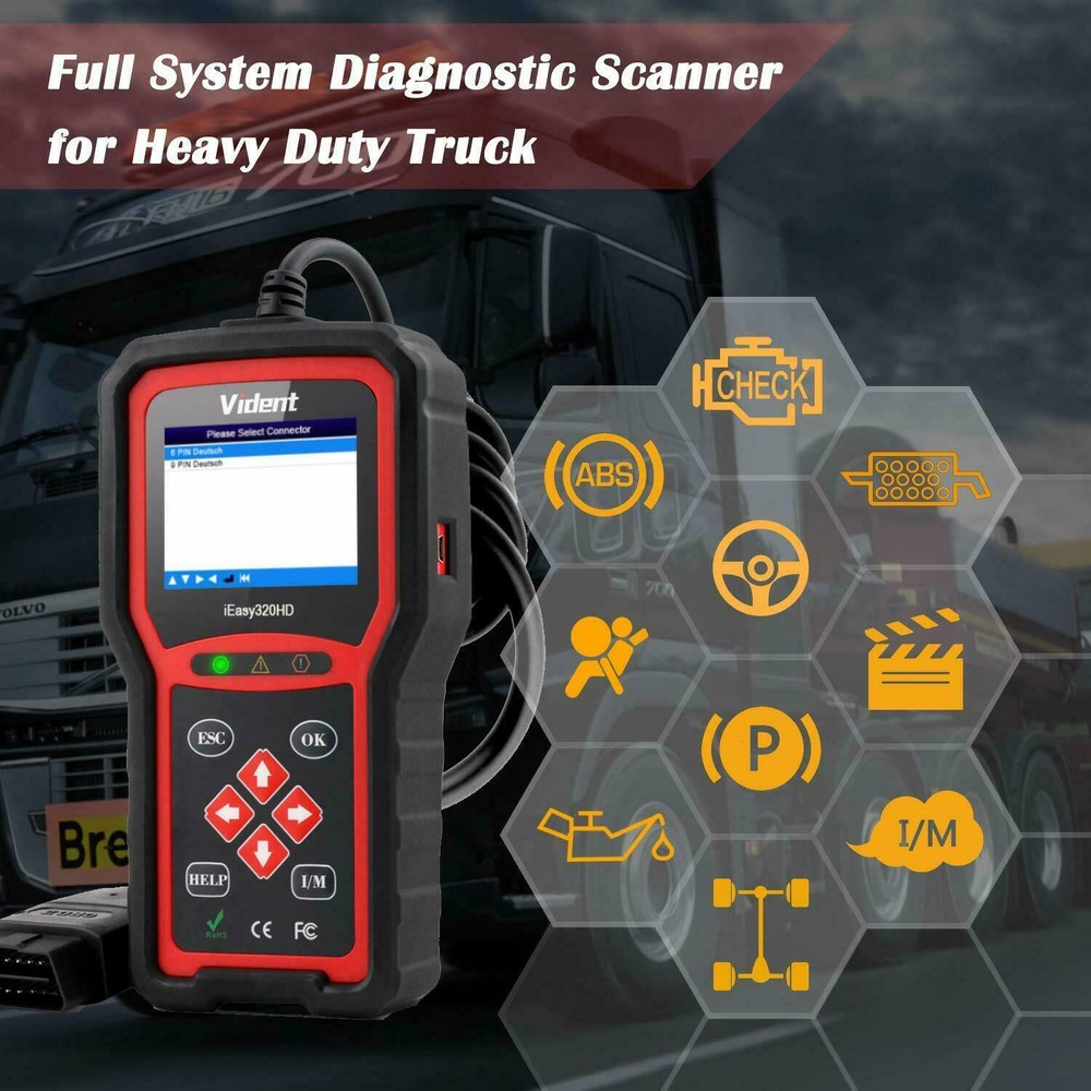HEAVY DUTY DIESEL TRUCK DIAGNOSTIC SCANNER TOOL CODE READER FREIGHTLINER CUMMINS