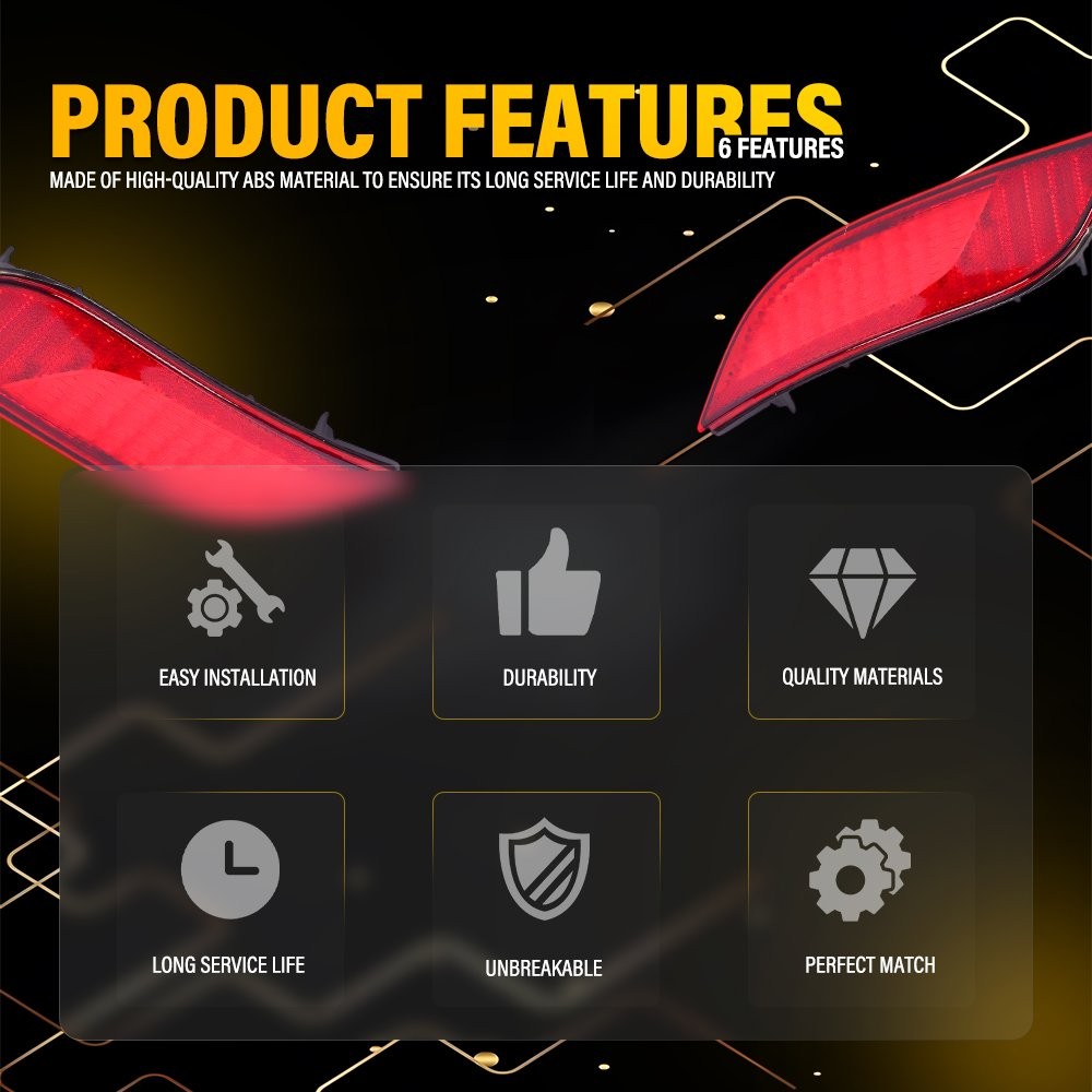 For Jeep Compass Rear Bumper Reflector 2017-2024 Pair Passenger & Driver LH & RH