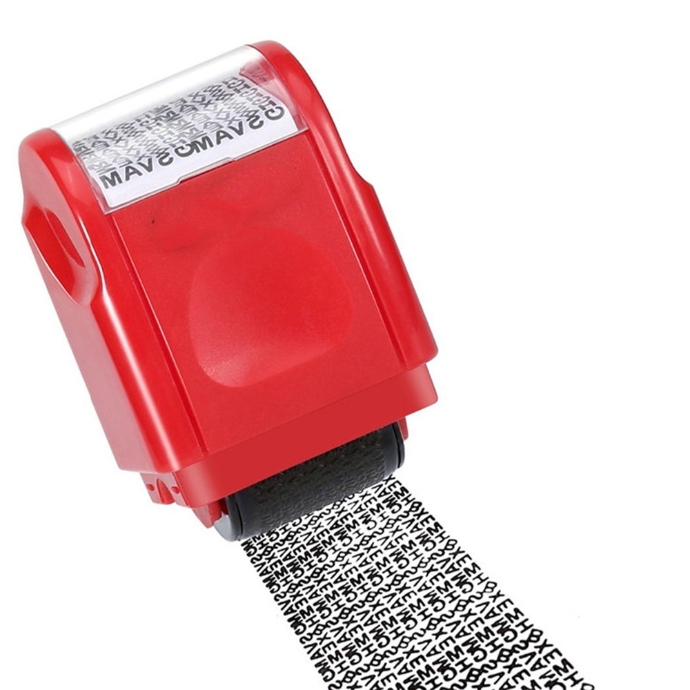 Red ID Stamp Identity Theft Protection Document Guard Self Ink Stamps Roller E