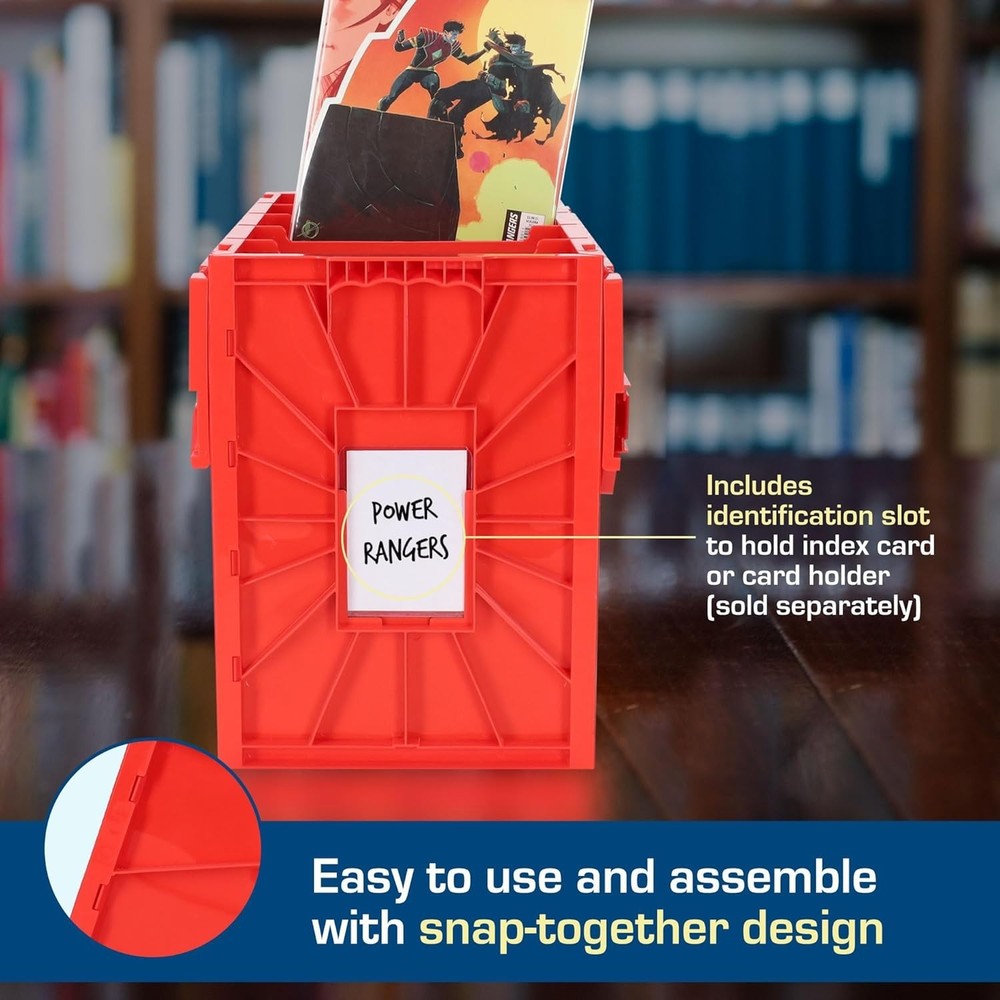 Short Comic Book Bin | Holds 150 Comics | Stackable Plastic Storage | Acid-Fr...