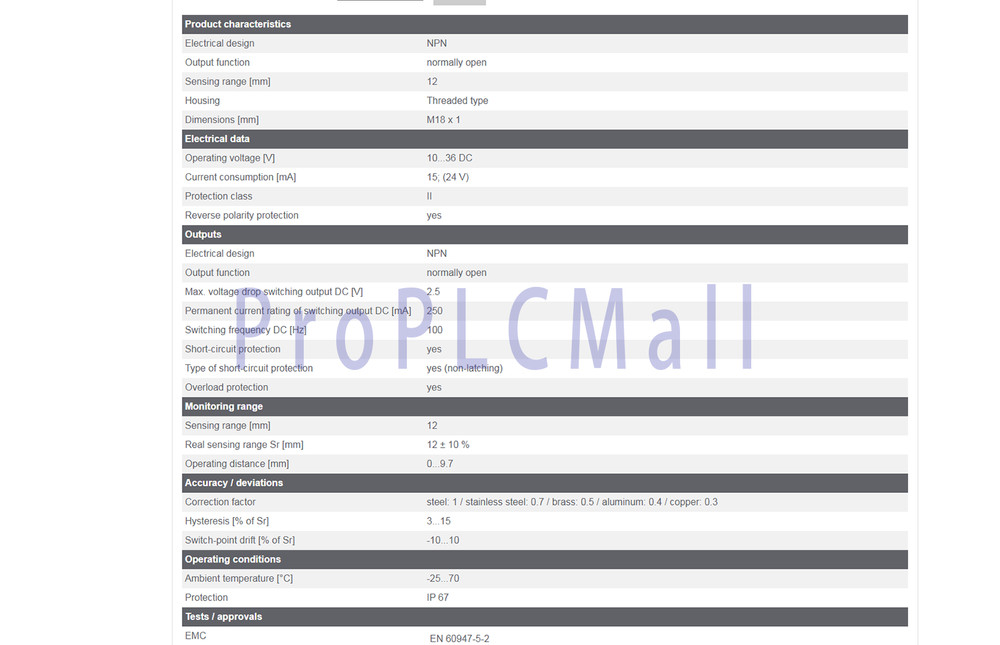IFM IG6053 Inductive Sensor 10...36 DC NPN New 1PCS