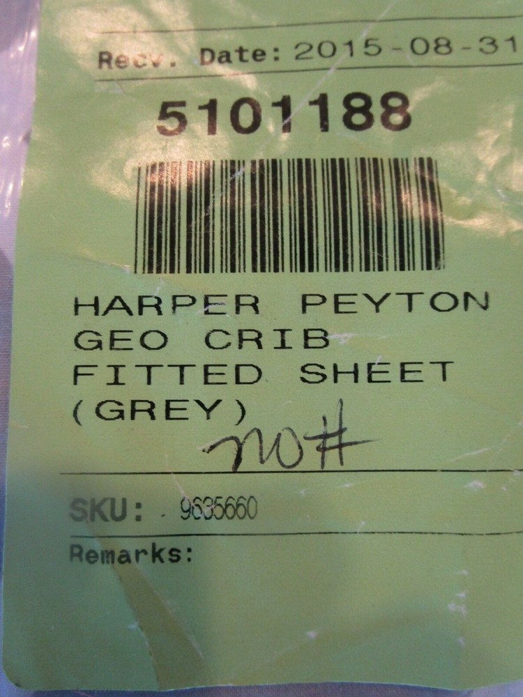 Pottery Barn Harper Peyton Geo gray crib fitted sheet photo shoot sample