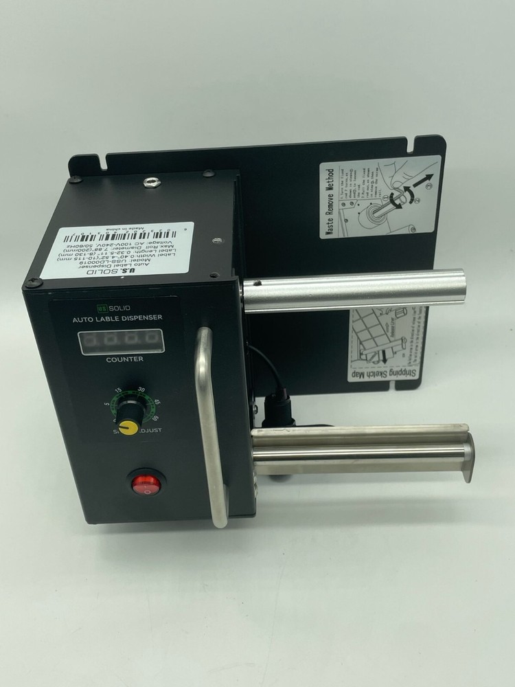 U.S. Solid Automatic Label Dispenser Machine w/Counter Fibre Optic Sensor Speed