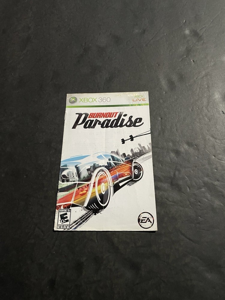 burnout paradise xbox 360 Manual Only