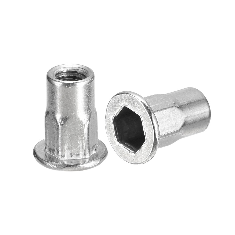 M3 Half Hex Body Rivet Nuts, 60pcs 304 Stainless Steel Threaded Insert Nuts