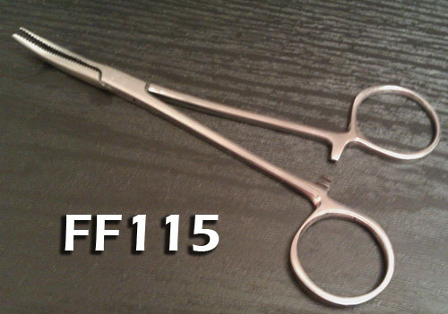 Fishing Hemostats Forceps Hook Remover 5" Curved Tip - locking - FF115