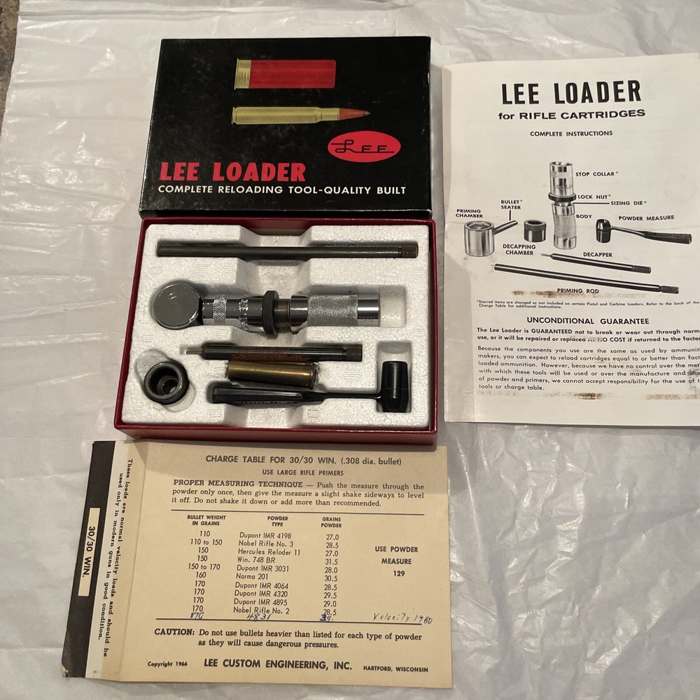 LEE LOADER COMPLETE  RELOADING TOOL-QUALITY BUILT        30-30