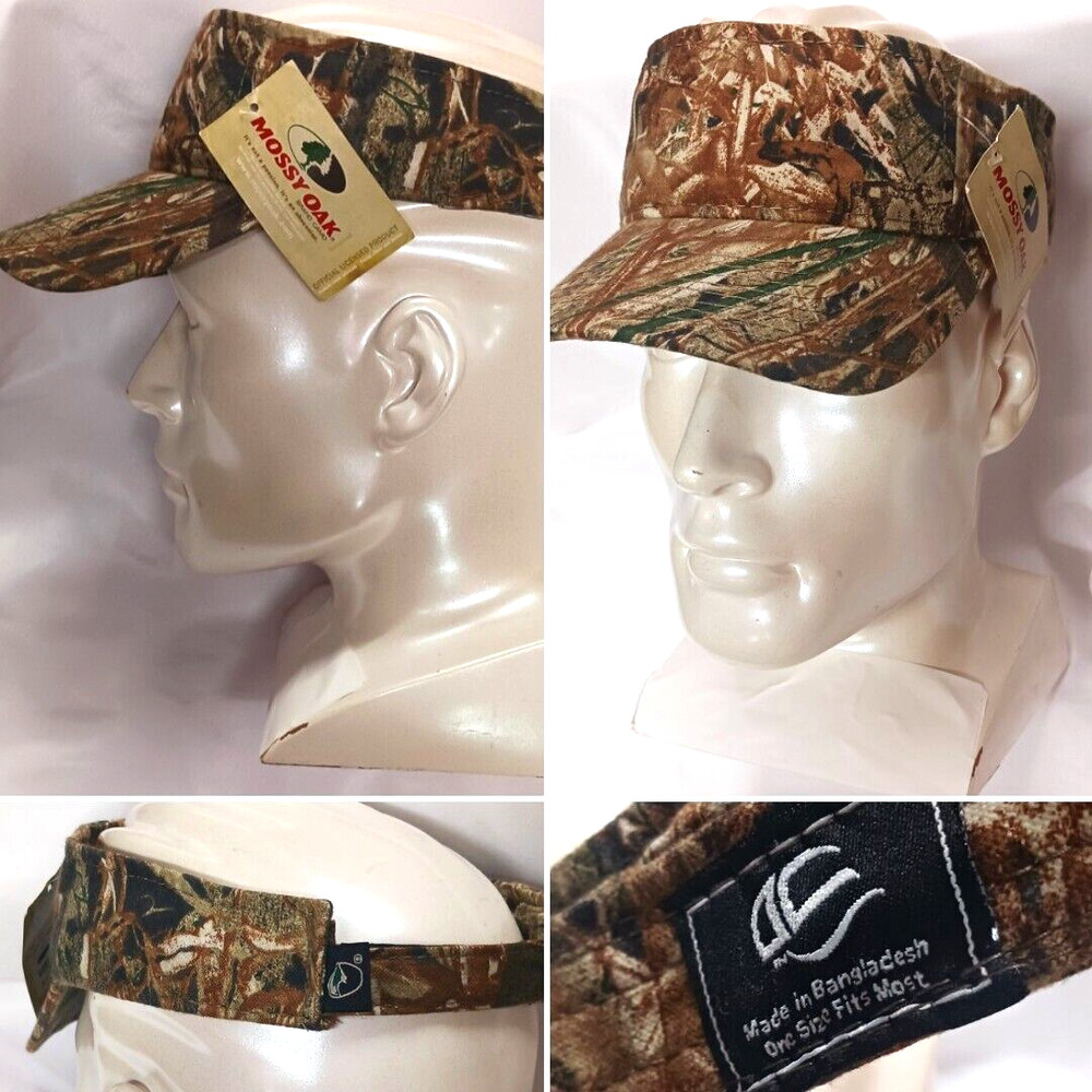 CAMOFLAUGE MOSSY OAK VISOR WITH ADJUSTABLE BACKING NWT