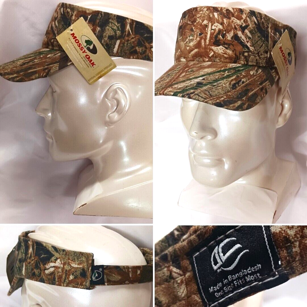 CAMOFLAUGE MOSSY OAK VISOR WITH ADJUSTABLE BACKING NWT