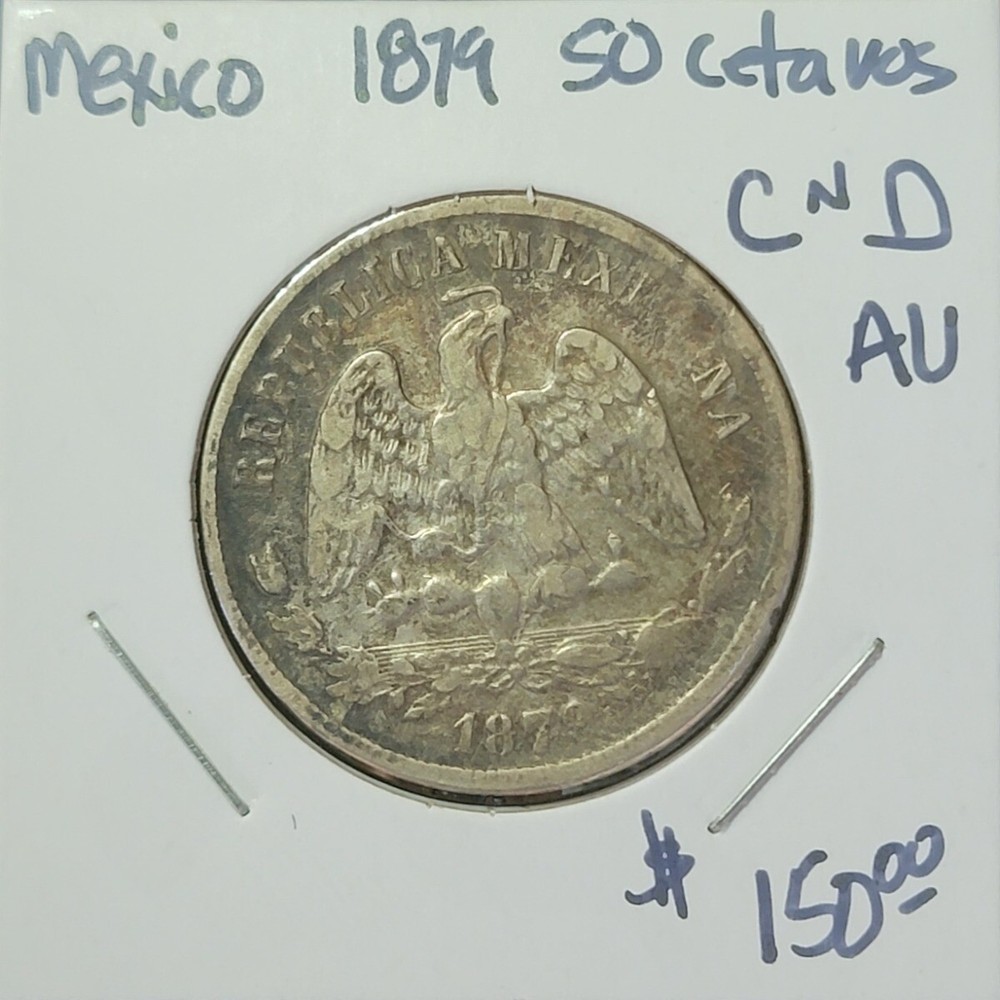 Mexico 1879 50 Centavos CnD AU