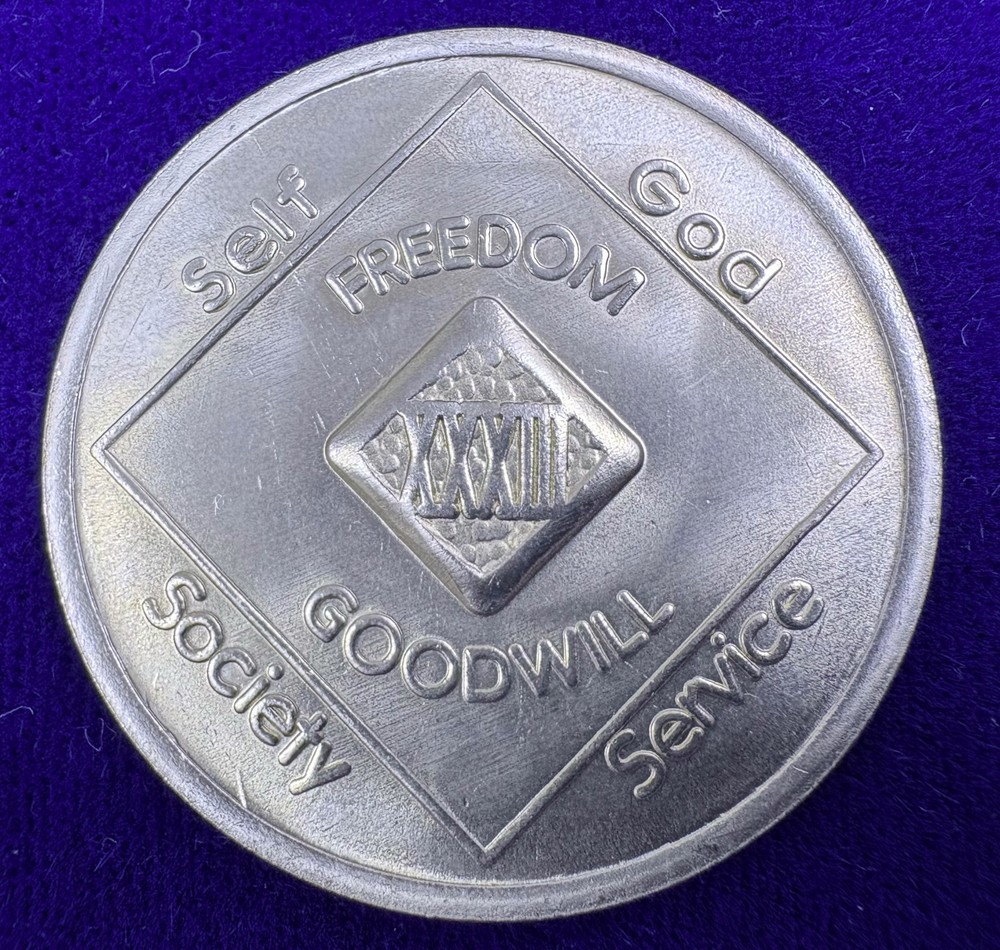 Old Style Narcotics Anonymous 33 Year Medallion Chip Coin WSO 1991