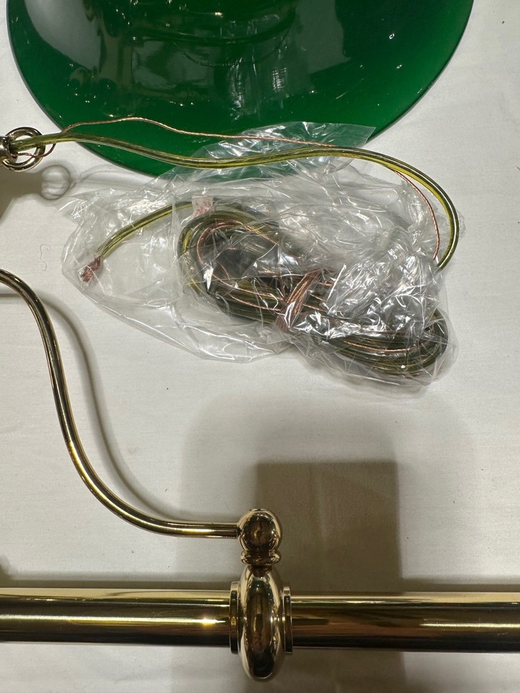 Brass 3 light Pool Table Light - Never hung, open box missing canopy and chain.