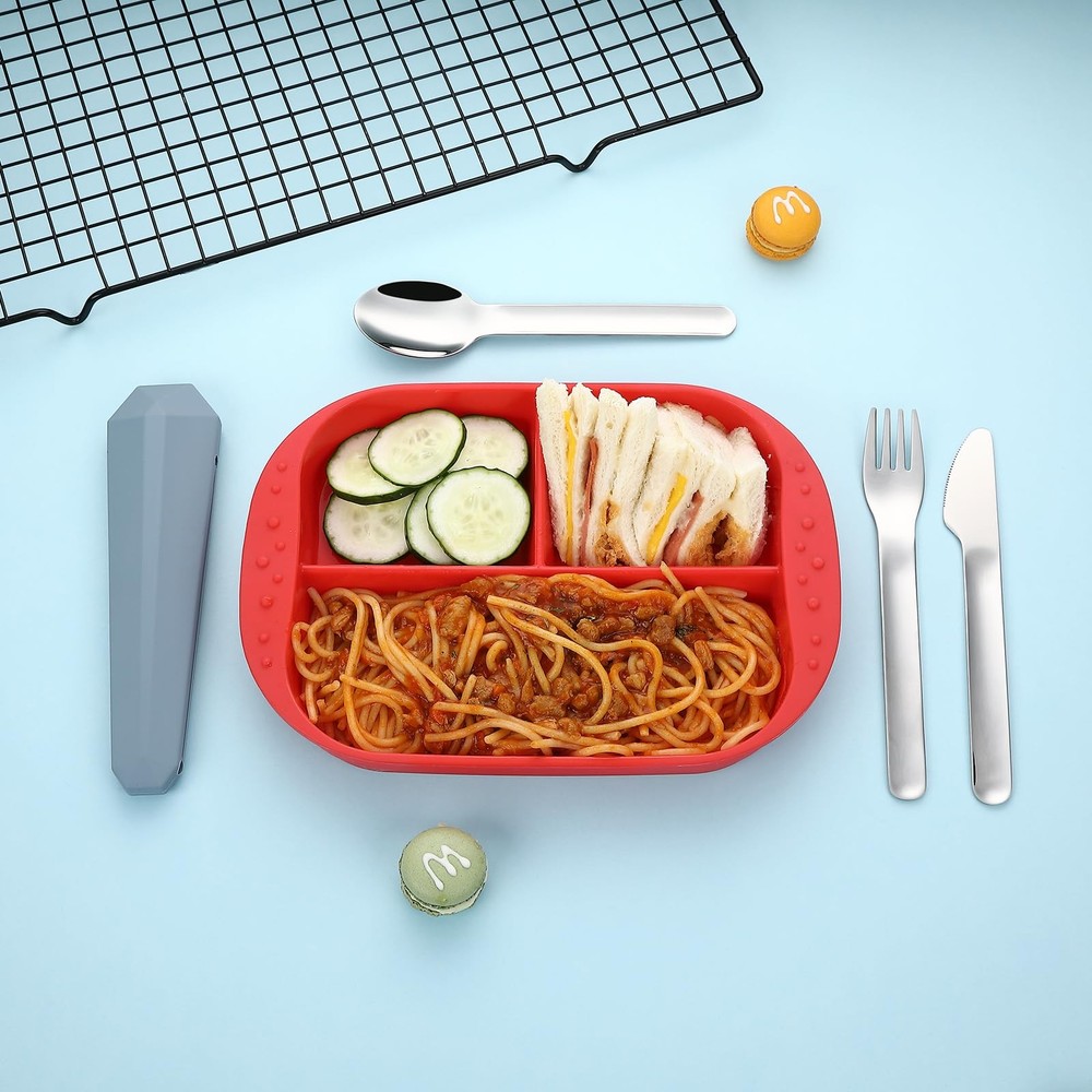 DEVICO Travel Utensils with Case, Reusable Camping Silverware Cutlery, 18/8 Stai