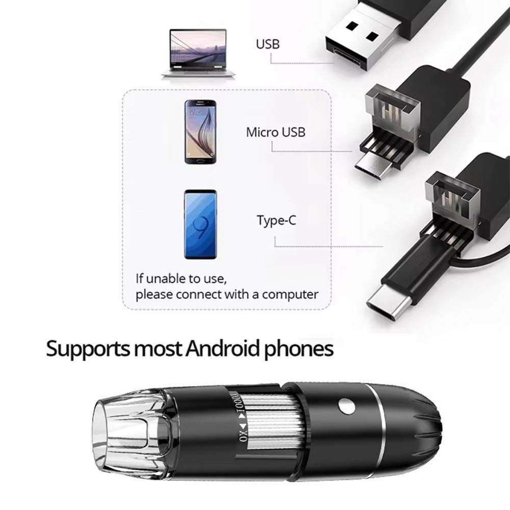 Digital Microscope Handheld USB Inspection Camera 50x1600x with Stand 8