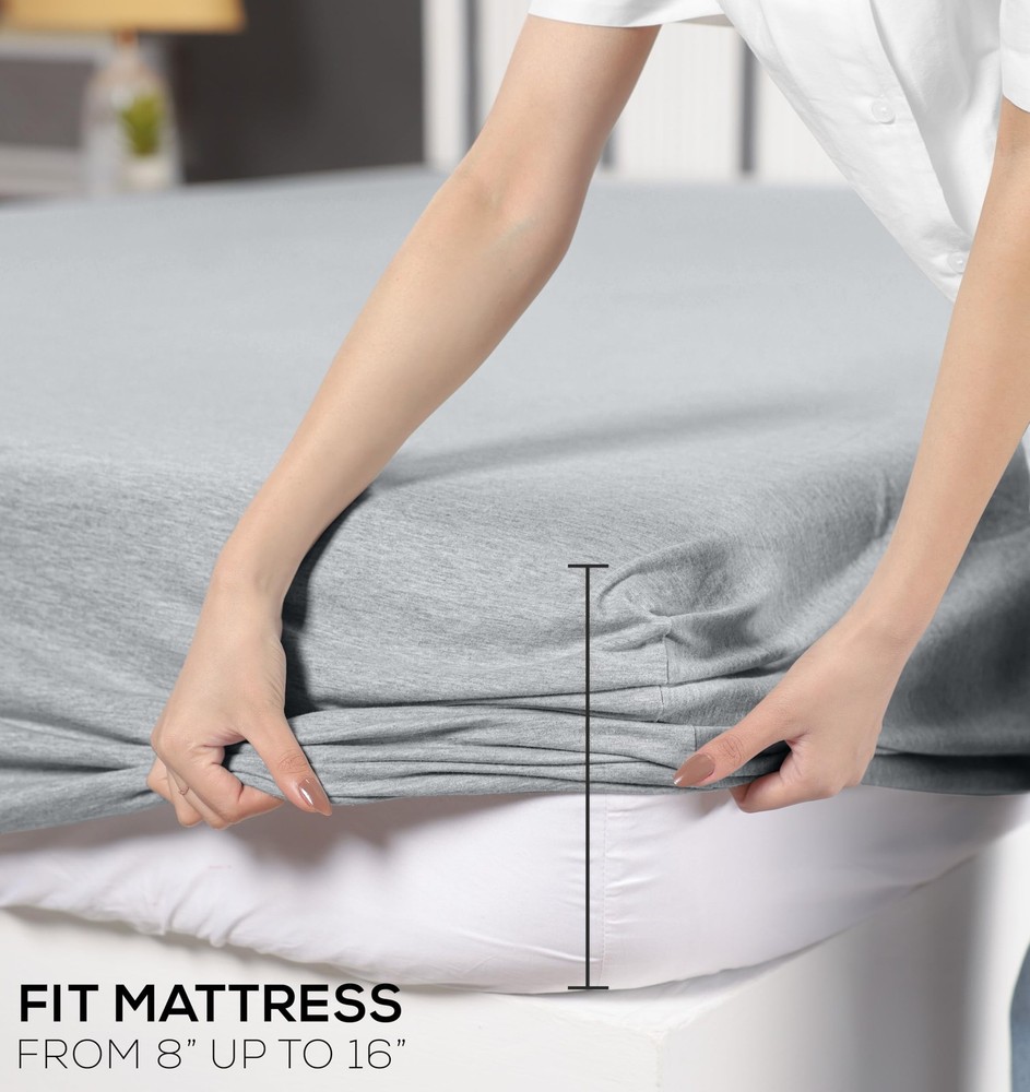 Utopia Bedding Queen Sheet Set - Jersey Knit Sheets 4 Piece – Cotton ̵