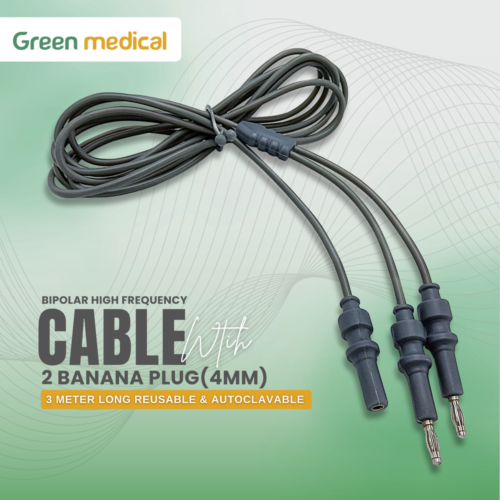 Bipolar cable High frequency with 2 banana plug (4mm) 3 meter long reusable