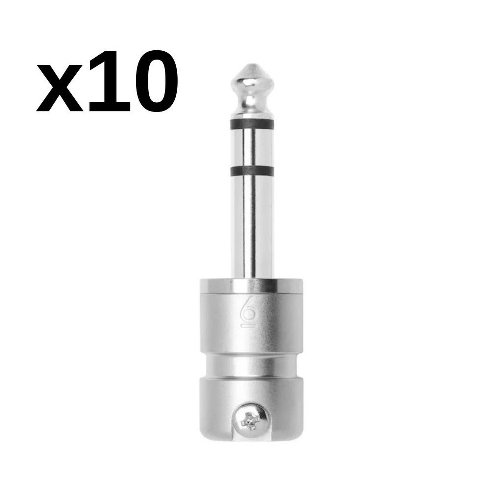 10 Pack - Squareplug SPS6-S Short Body TRS/Stereo Plug, Nickel