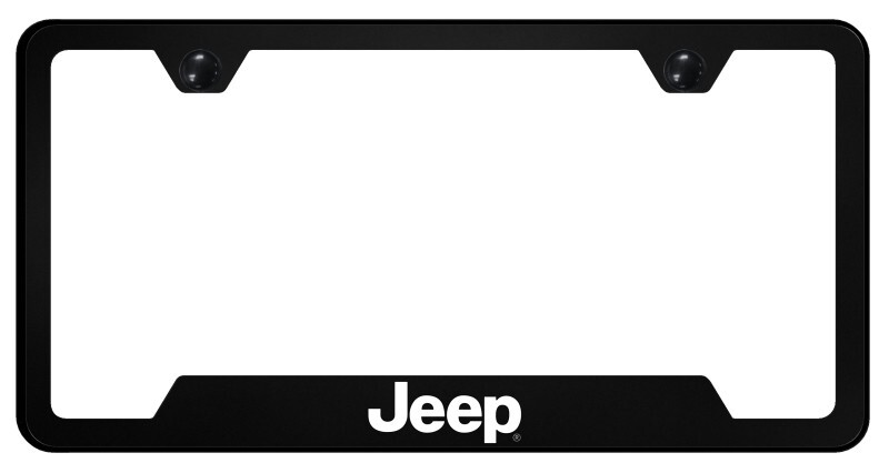 Jeep Emblem Universal Black Unbreakable Polycarbonate License Plate Frame