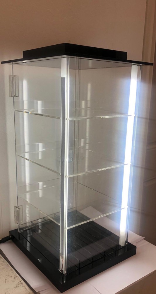 Acrylic Display Stand with 2 LED Light & Lockable Device or CBD Case