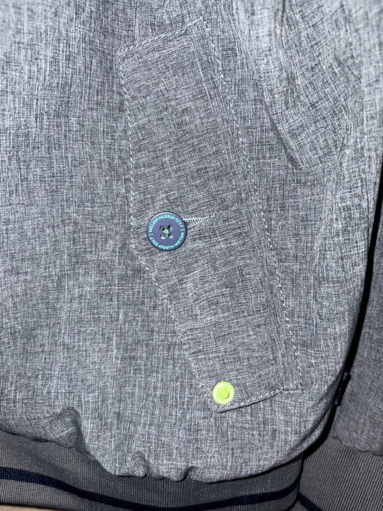 William Murray Golf Harrington Jacket Mens Size Large Gray Full Zip Lined