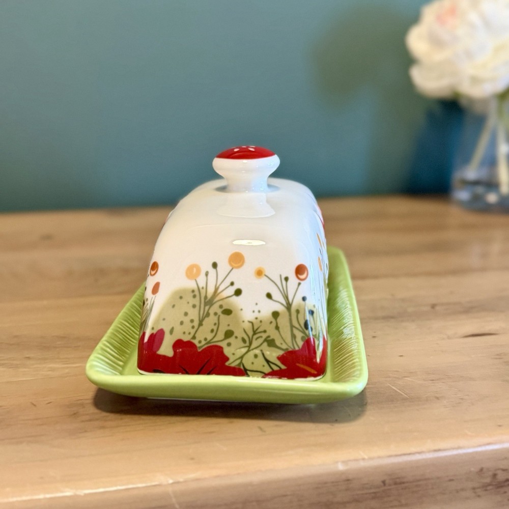 Mushroom Butter Dish Covered Ceramic Toadstool Cottagecore Kitchen Decor
