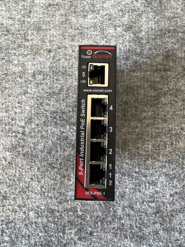 Sixnet EB-5ES-PSE-1 Industrial 5-Port Ethernet Switch Used