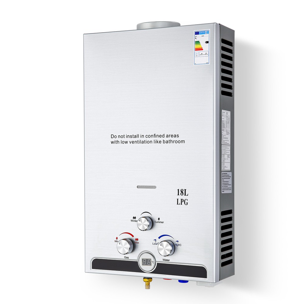 CO-Z 18L Hot Water Heater LPG Propane Gas Instant Tankless Boiler Display -Used