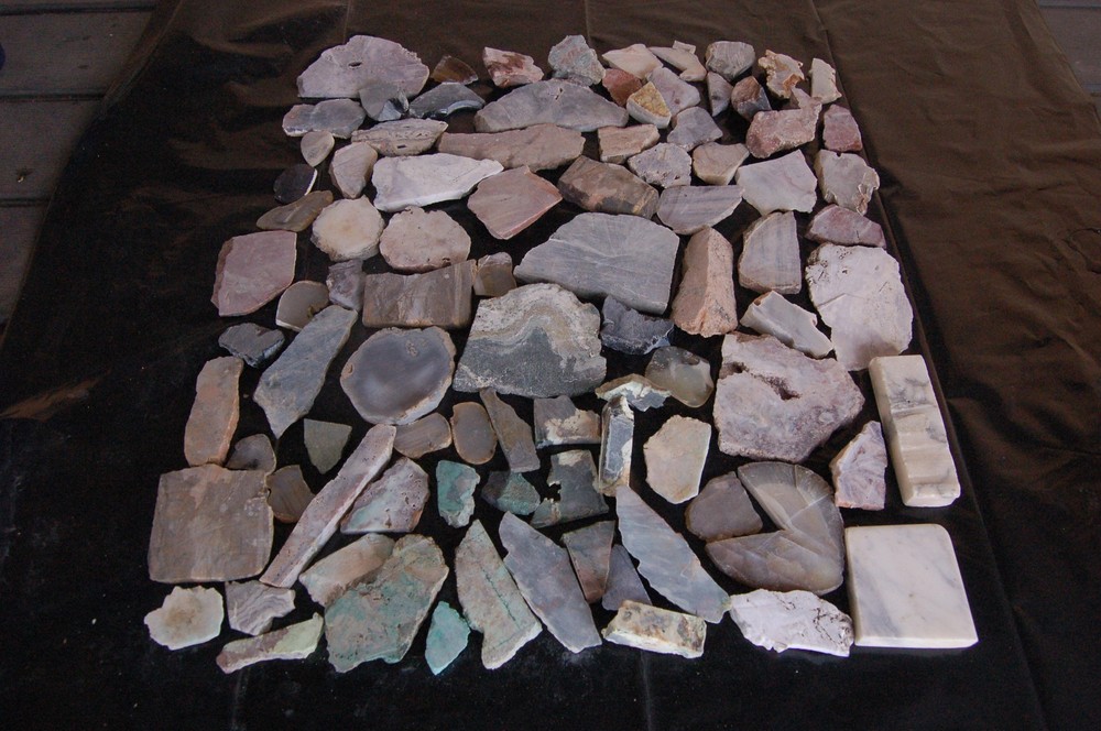 Miscellaneous Jasper, Agate, Calcite Onyx Slabs End Cuts Ect.
