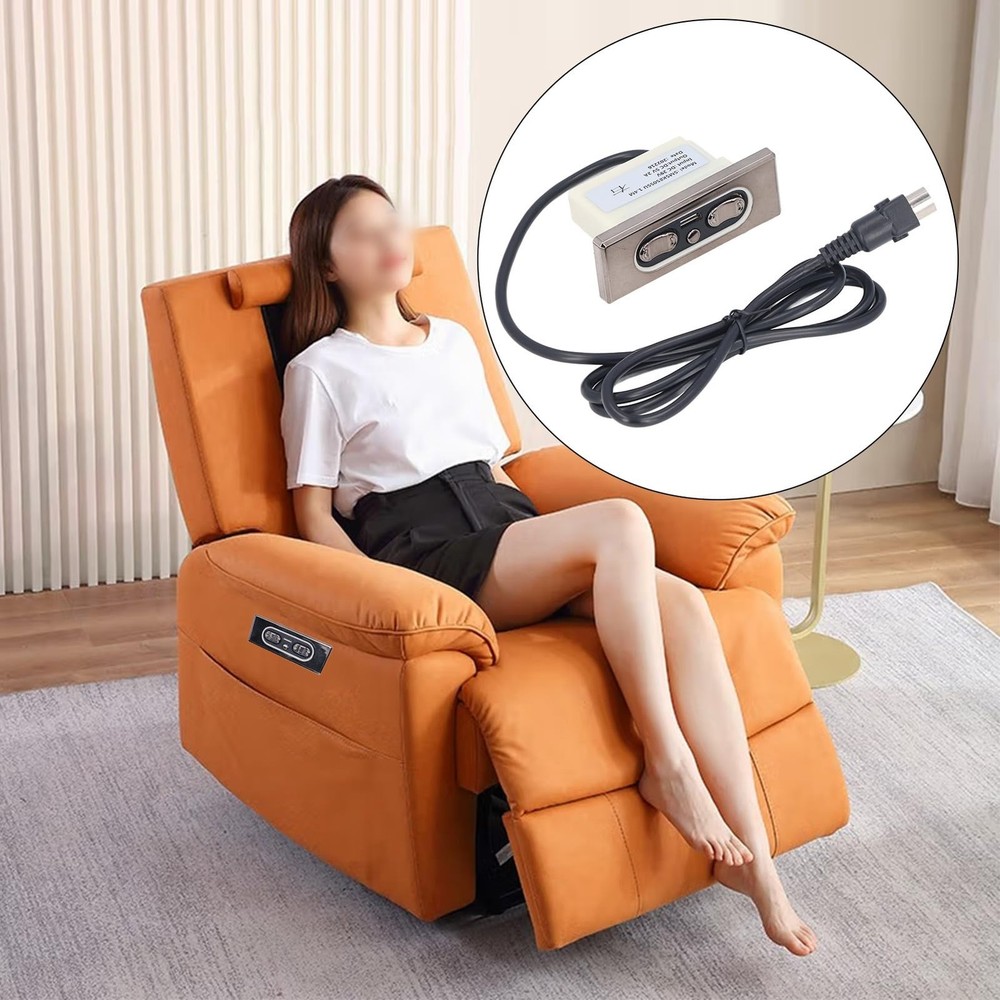 Sofa Controller 5 Button Power Recliner Switch 5 Pin Electric Remote USB Port