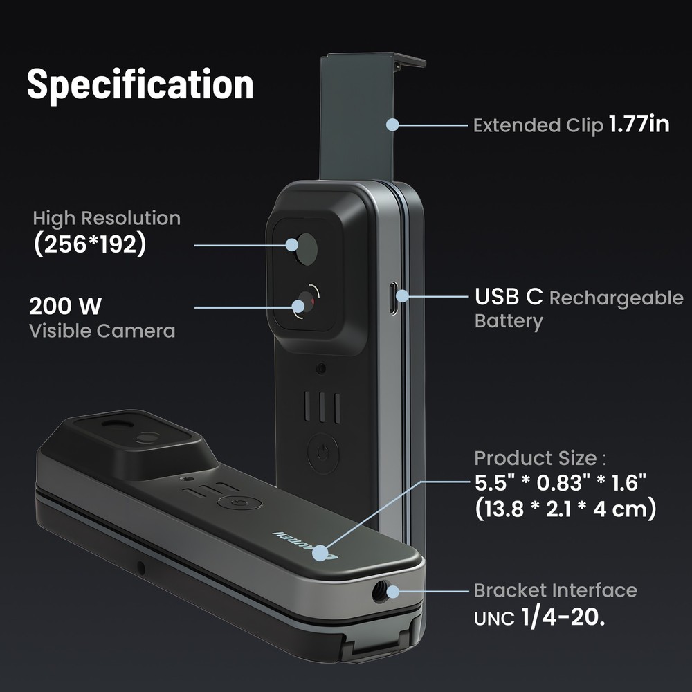 256*192 IR Resolution Wireless Thermal Camera for Android & iOS Smartphone WiFi