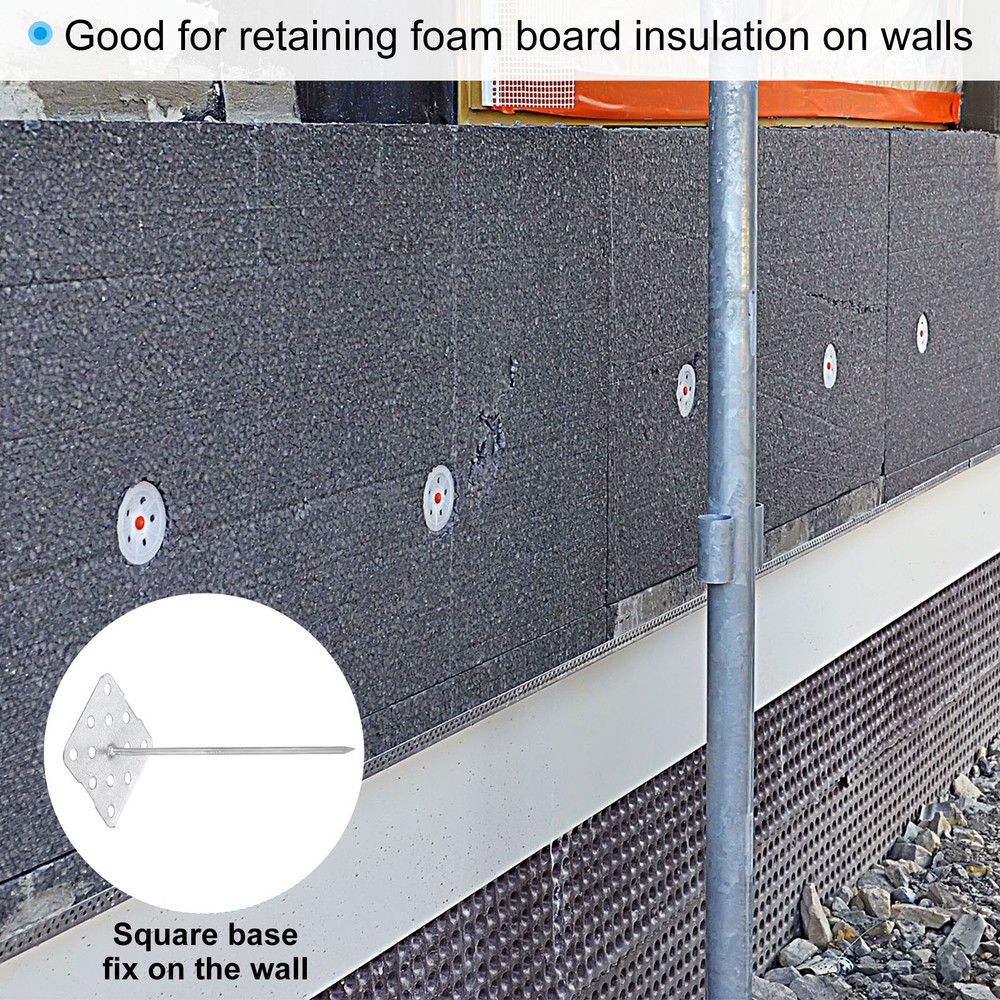 2.4" Perforated Insulation Pins with Washers Aluminum Insulating Nails Wall Plug