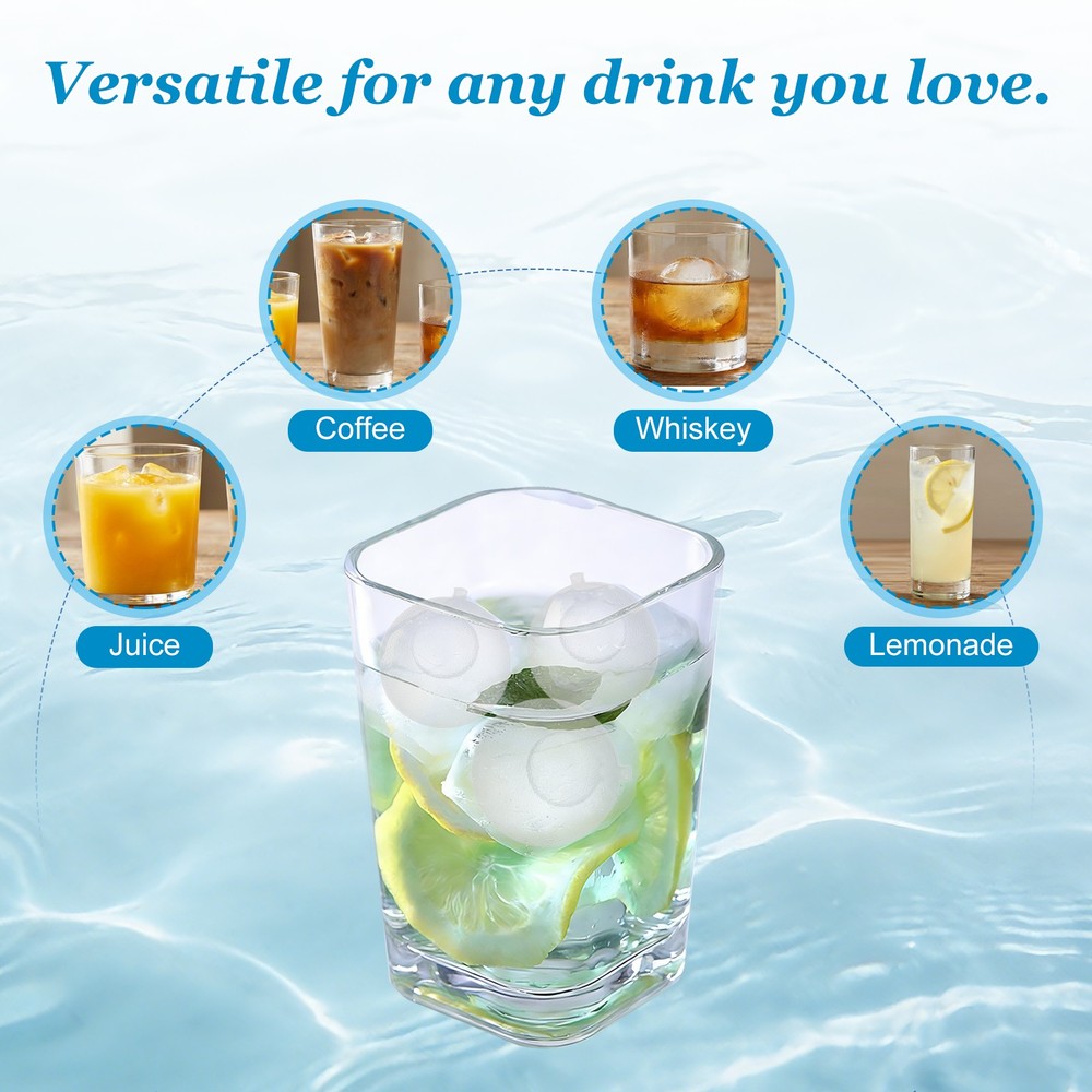 24 Pack Reusable Ice Cubes for Drinks, White Round