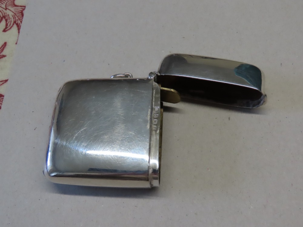 Large silver vesta case, Thomas Bishton, 1920