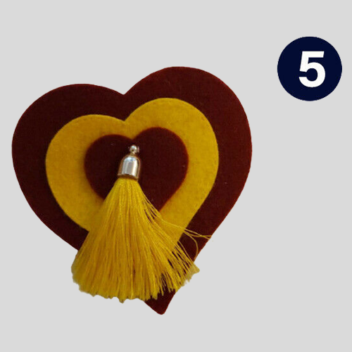 Brown Heart Felt Car Air Freshener, Reusable Aromatherapy Diffuser