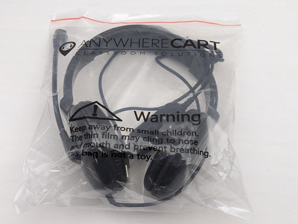 Anywhere Cart USB Headset / Headphones with Microphone (inline controls) Black