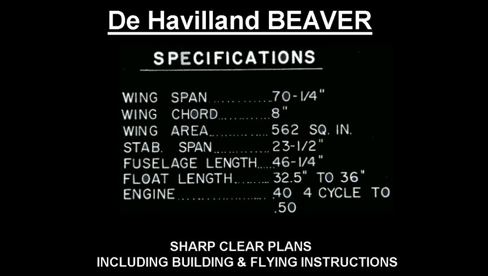 RC plans Full size Patterns De Havilland BEAVER