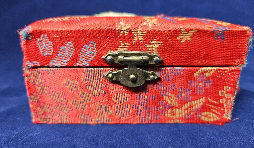 Vintage Chinese Baoding Balls Original Box & Sticker, Chimes, Blue w Panda Bears