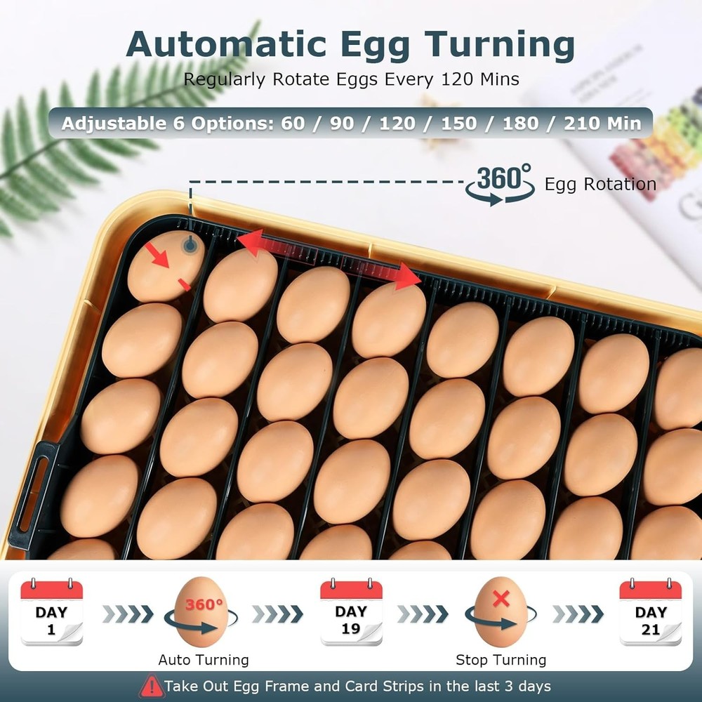 Incubators for Hatching Eggs, 56 Eggs Incubator with Egg Candler, Auto Egg Turne